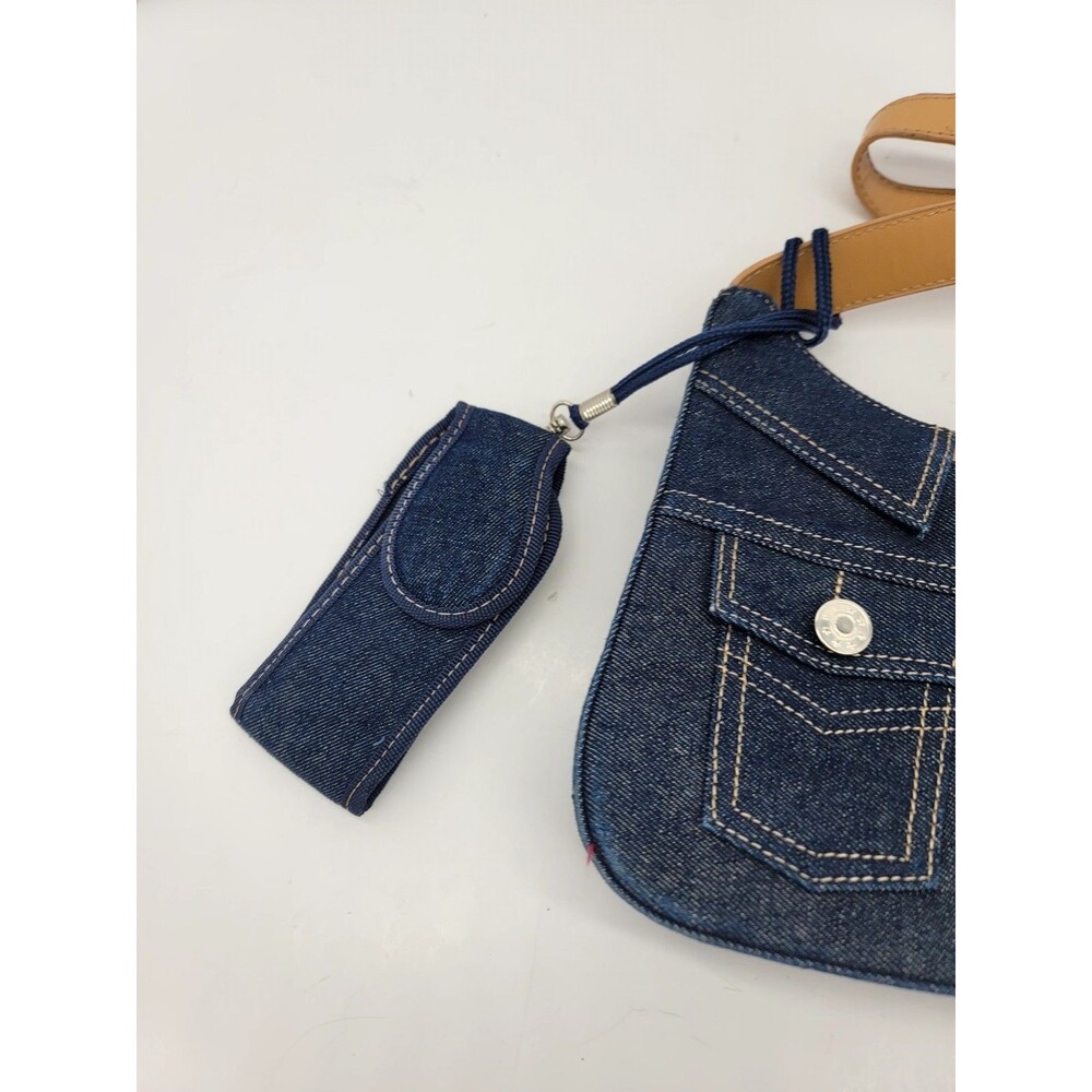 Denim Satchel Shoulder Bag Jean Jacket Purse with Cell Phone/Mace Holder - Picture 4 of 8